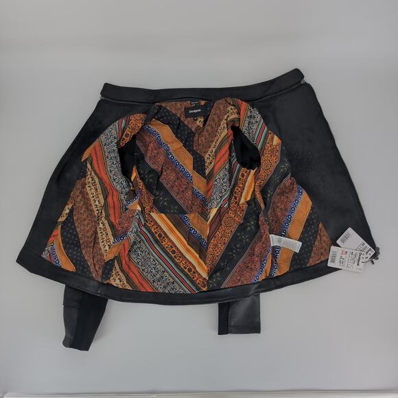 Desigual Millet Women's Black Front Zipper Motorcycle Jacket - US Size 6 - NWT - Picture 13 of 16